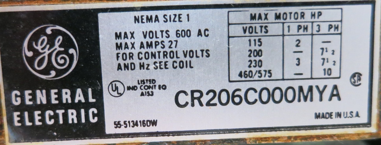 GE 8000 15 Amp TEC36015 Breaker Size 1 CR206C000MYA Starter 18" MCC Bucket 15A (BJ0083-1)