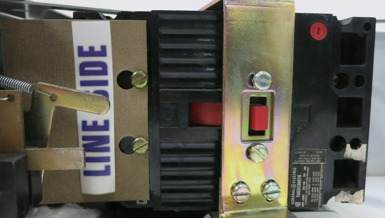 General Electric GE 8000 70 Amp THED136070 Breaker 6" MCC Feeder Bucket 70A (BJ0087-33)