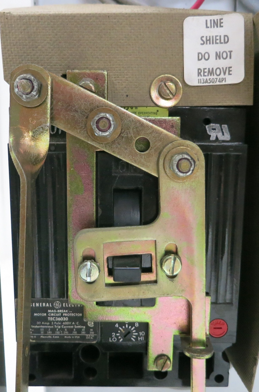 GE 8000 30 Amp TEC Breaker Size 1 CR209C0 Reversing Starter 24" MCC Bucket 30A (BJ0109-1)