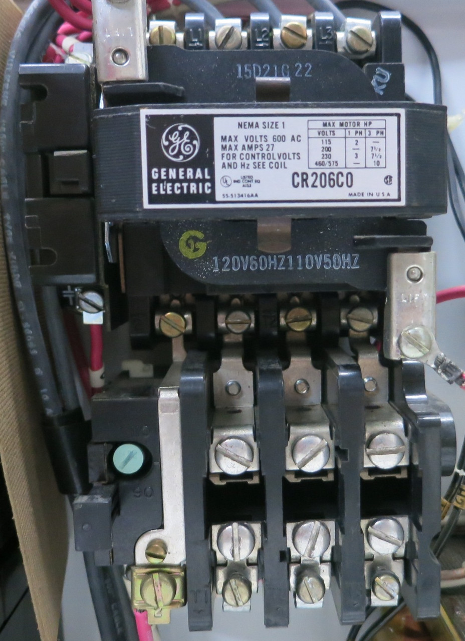 GE 8000 7 Amp TEC36007 Breaker Size 1 CR206C0 Starter 12" MCC Bucket 7A TECL (BJ0118-19)