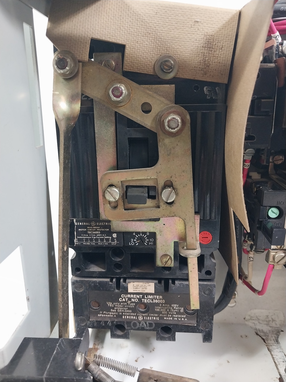 GE 8000  3 Amp TEC36003 Breaker Size 1 CR206C0 Starter 12" MCC Bucket 3A TECL (BJ0117-30)