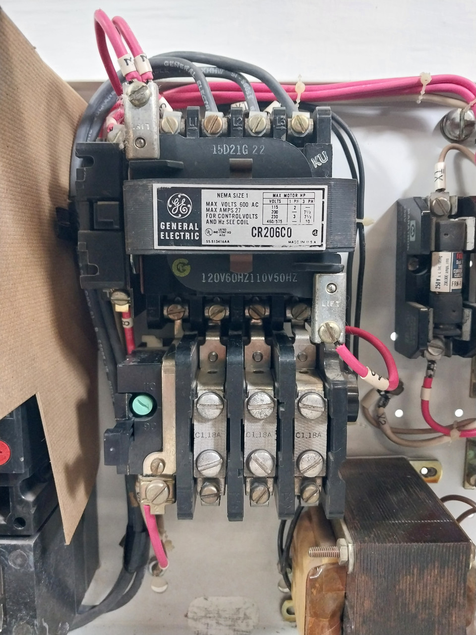 GE 8000  3 Amp TEC36003 Breaker Size 1 CR206C0 Starter 12" MCC Bucket 3A TECL (BJ0117-30)