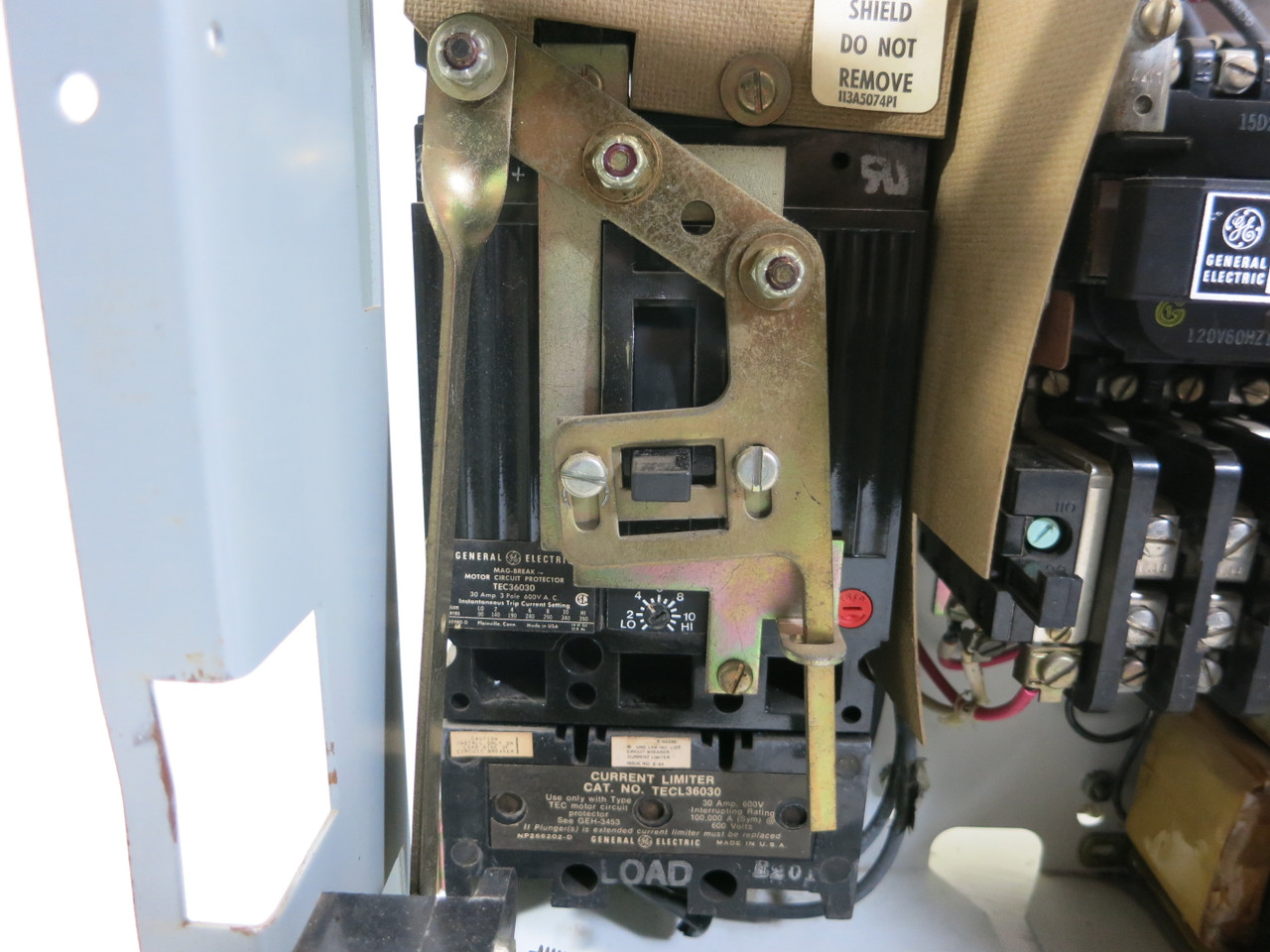 GE 8000 30A Breaker Size 1 Starter 12" MCC Bucket TECL CR206C0 30 Amp (BJ0121-8)