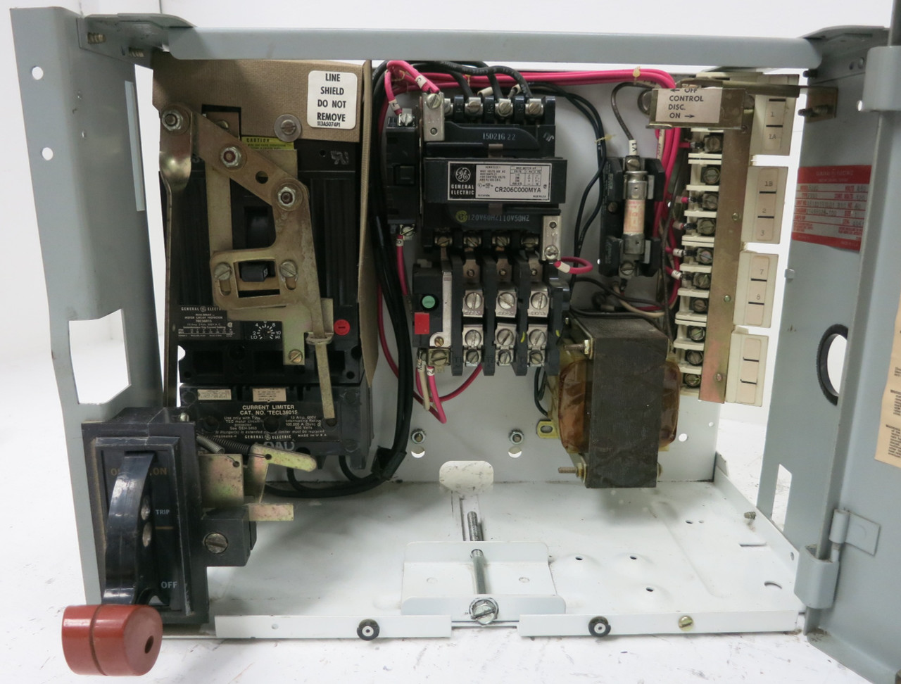 GE 8000  15 Amp TEC Breaker Size 1 CR206C000MYA Starter 12" MCC Bucket 15A TECL (BJ0119-1)