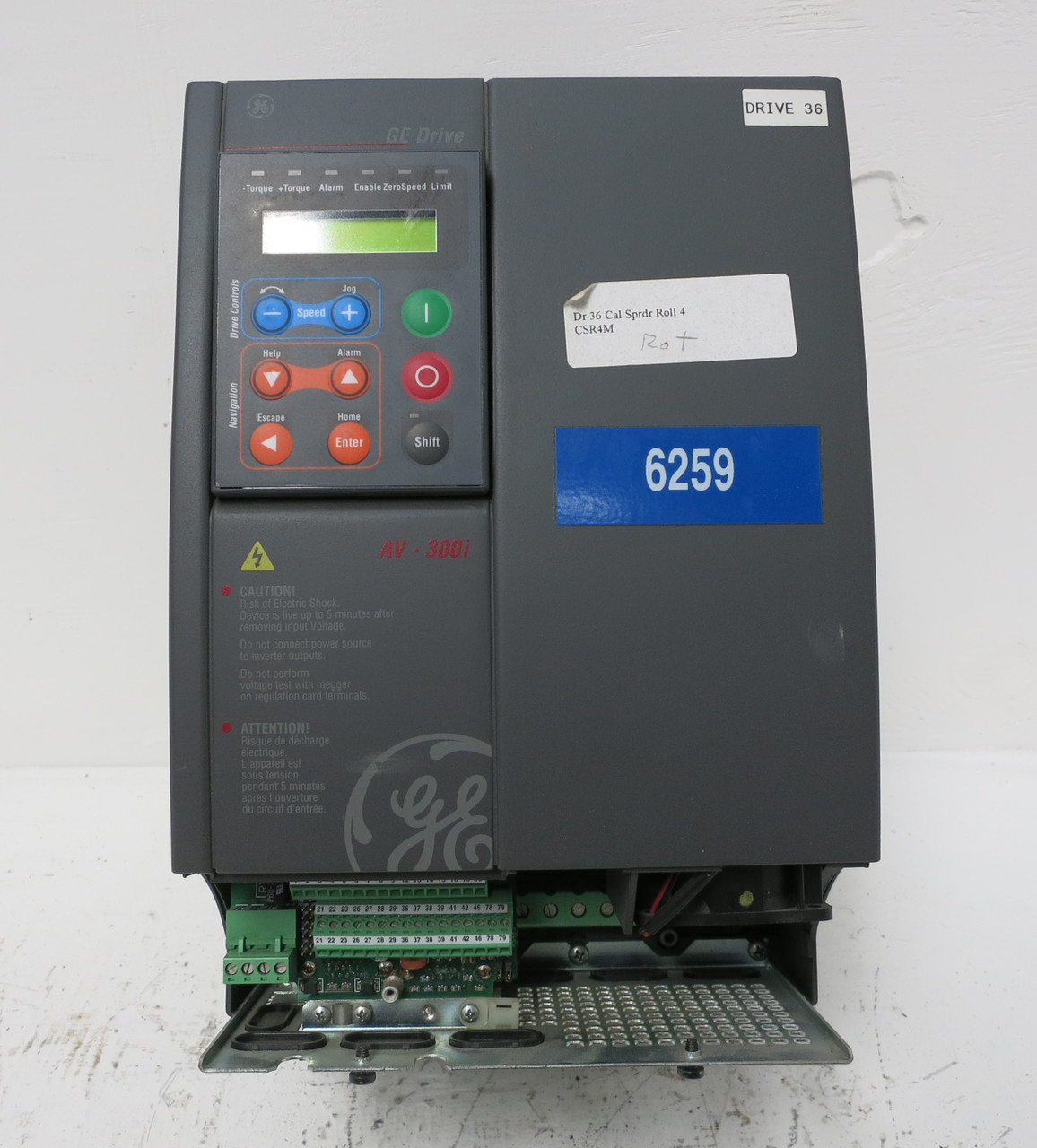 GE 6KAVI43015Y1B2 15HP AC VS Drive AV-300i 3PH 480V Inverter 21A 15 HP 6KAV1 (DW4716-1)