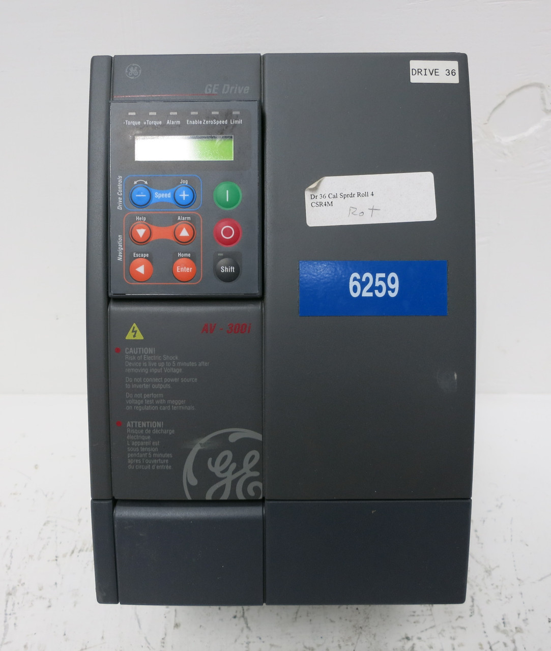 GE 6KAVI43015Y1B1 15HP AC VS Drive AV-300i 3PH 480V Inverter 21A 15 HP 6KAV1 (DW4715-4)