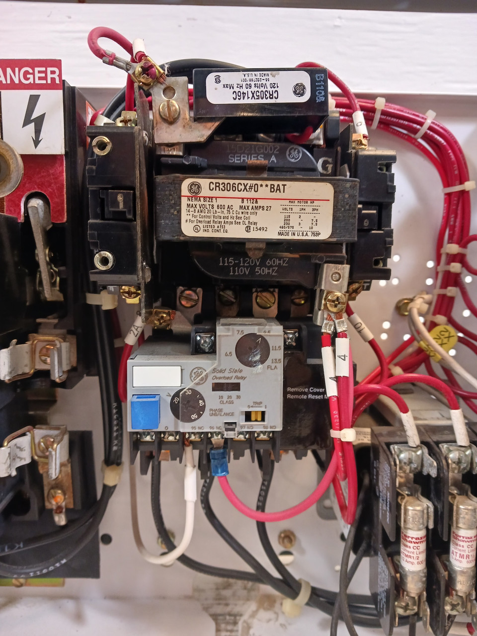 GE 8000 Size 1 Starter 30A Fusible 12" MCC Bucket 30Amp CR306CX#0**BAT (BJ0133-10)