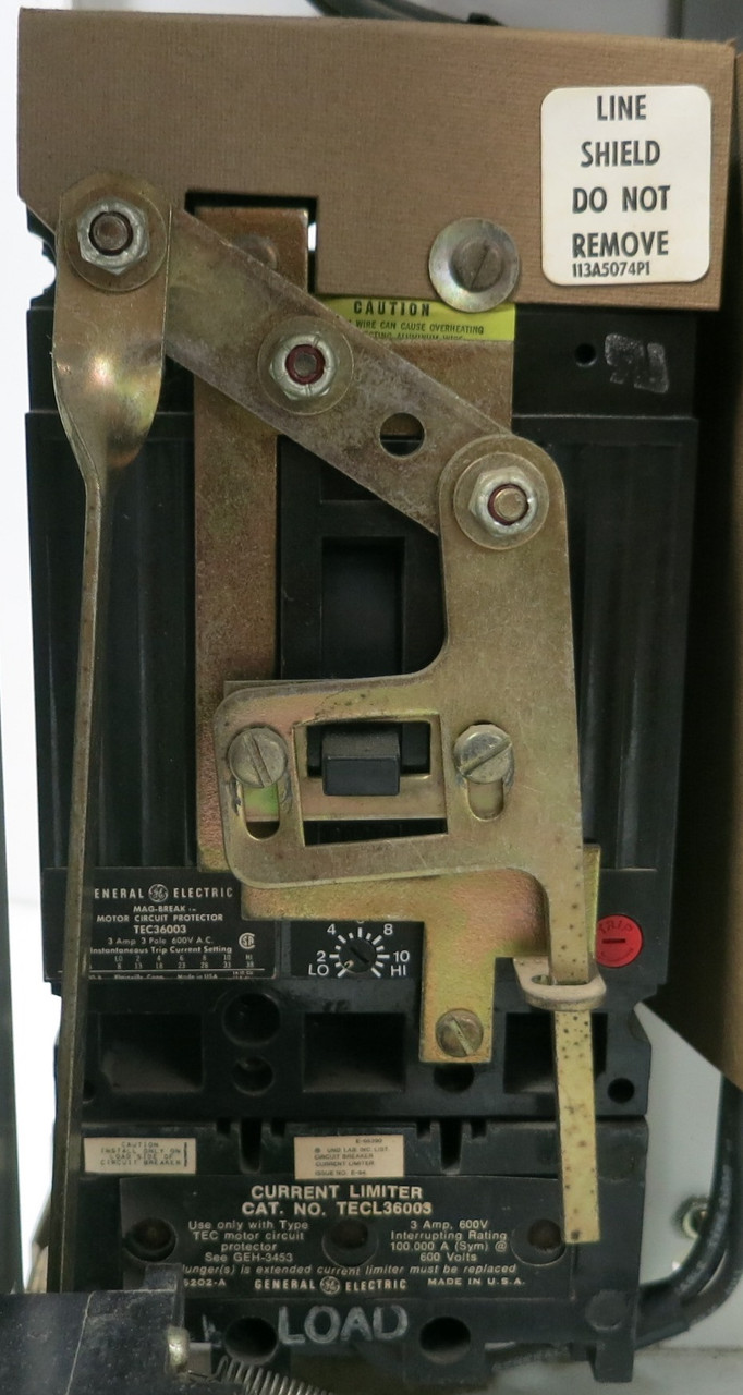 GE 8000 Size 1 Reversing Starter 3A Breaker 18" MCC Bucket TEC 3Amp CR3090000ABJA (BJ0135-1)