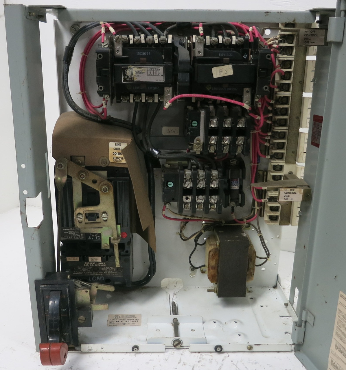 GE 8000 Size 1 Reversing Starter 15A Breaker 18" MCC Bucket 15Amp CR3090000ABKA (BJ0134-1)