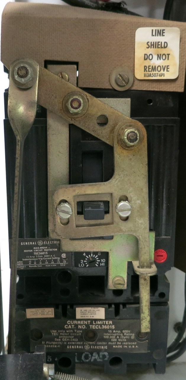 GE 8000 Size 1 Reversing Starter 15A Breaker 18" MCC Bucket 15Amp CR3090000ABKA (BJ0134-1)