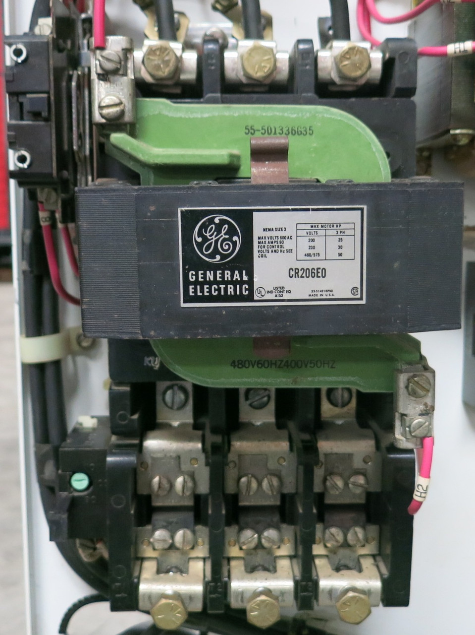 GE 8000 100A Breaker Size 3 Starter 30" MCC Bucket 100Amp TECL CR206E0 GREEN LBL (BJ0138-2)