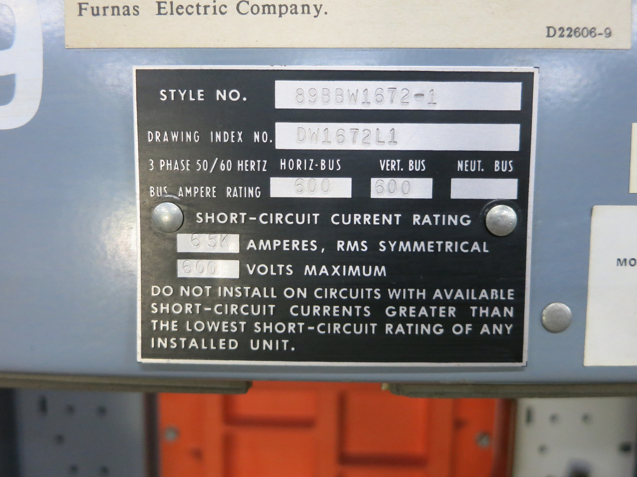 Siemens Tiastar 6x Motor Control Center Sections 600A Furnas System 89 600 Amp (DW4744-1)