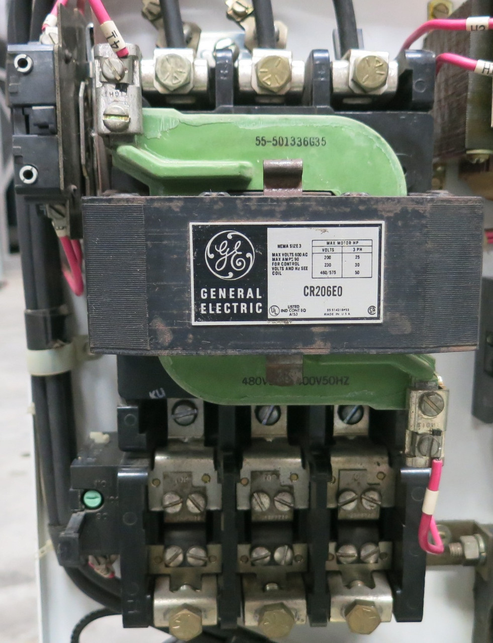 GE 8000 100A 36" MCC Starter Bucket Size 3 CR206E0 TEC36100 100 Amp (BJ0165-3)