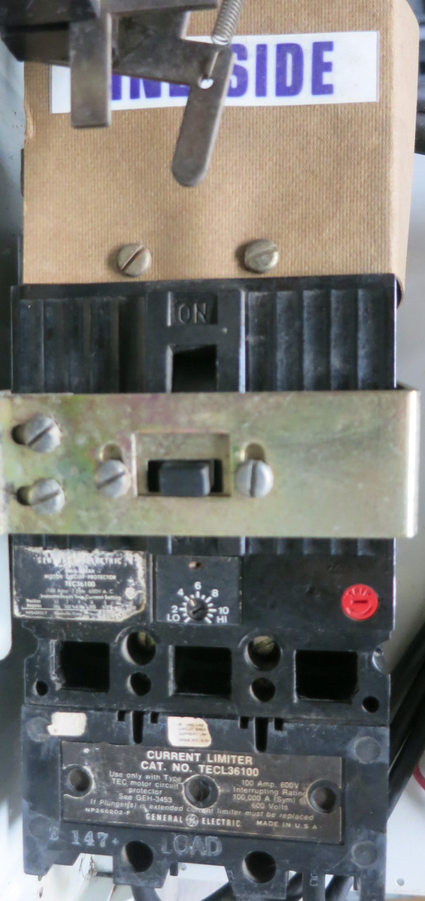 GE 8000 100A 36" MCC Starter Bucket Size 3 CR206E0 TEC36100 100 Amp (BJ0165-3)