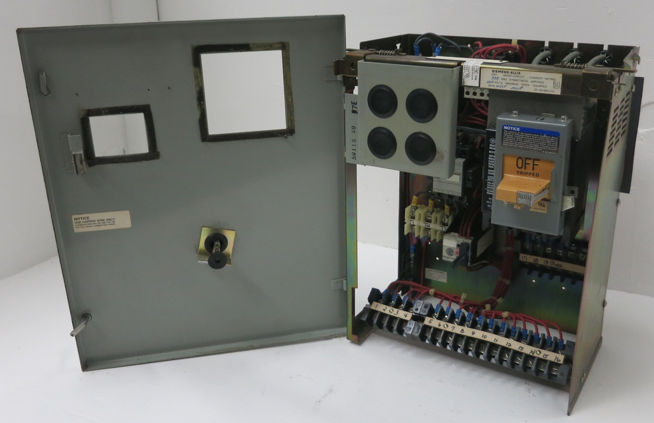 Image of Siemens Marq 21 50A 18" MCC Starter Bucket Size 2 CXL2M*3 MCP Breaker 50 Amp ITE