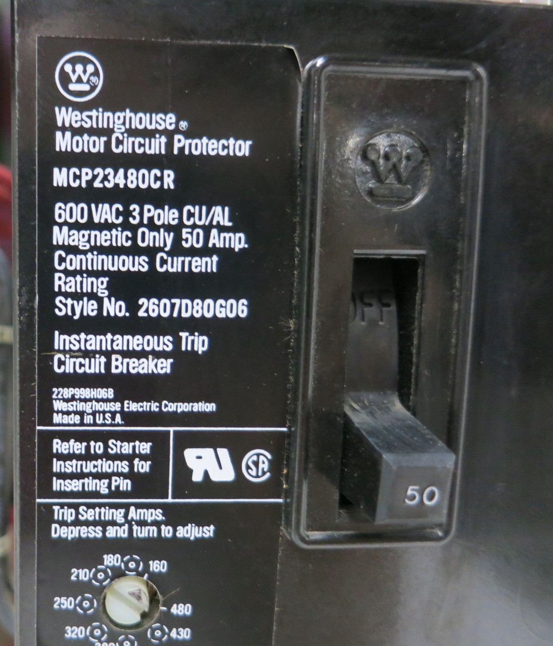 Siemens Marq 21 50A 18" MCC Starter Bucket Size 2 CXL2M*3 MCP Breaker 50 Amp ITE (BJ0174-13)