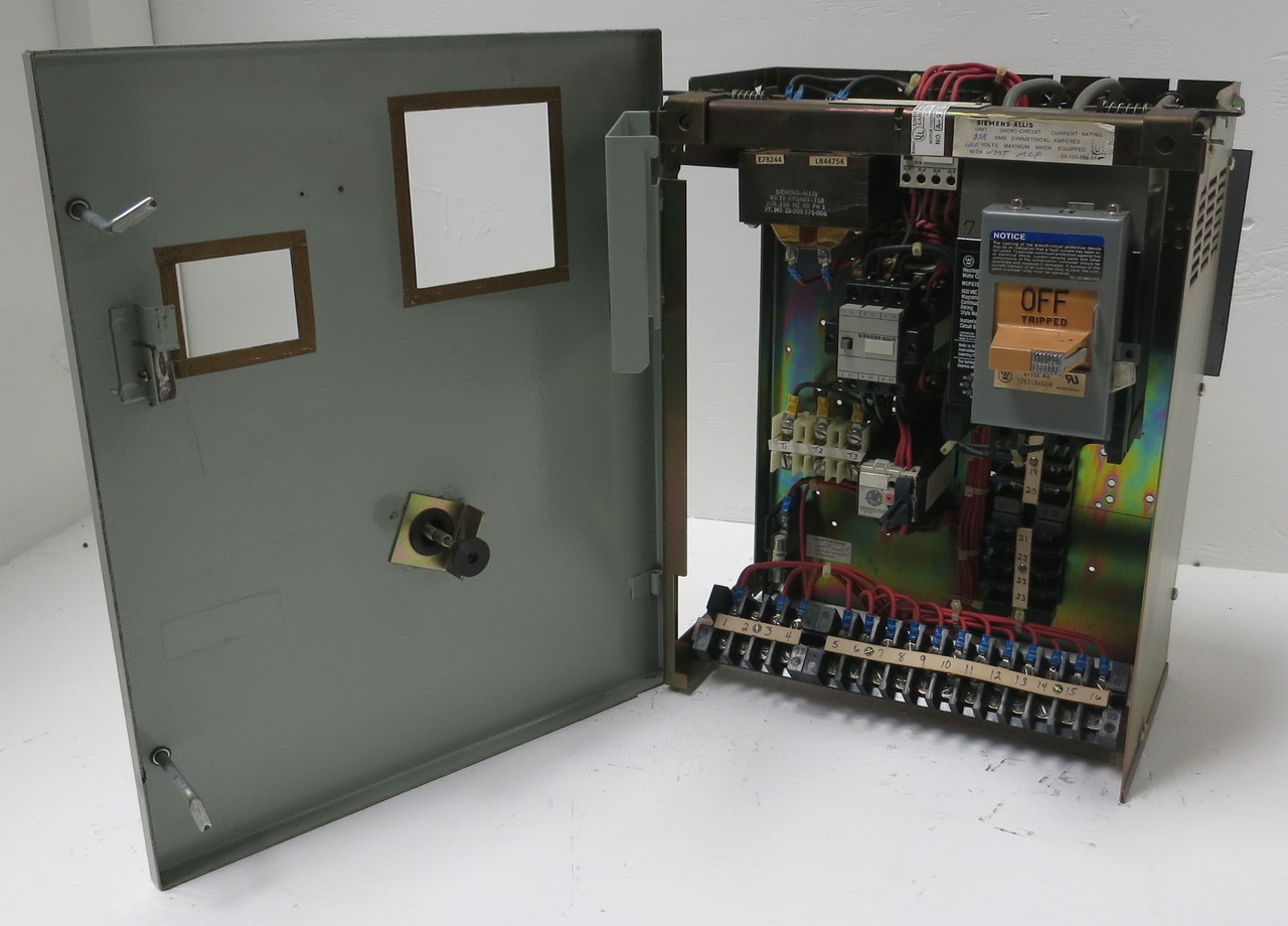 Siemens Marq 21 7A 18" MCC Starter Bucket Size 1 CXL10*3 MCP Breaker 7 Amp ITE (BJ0178-4)