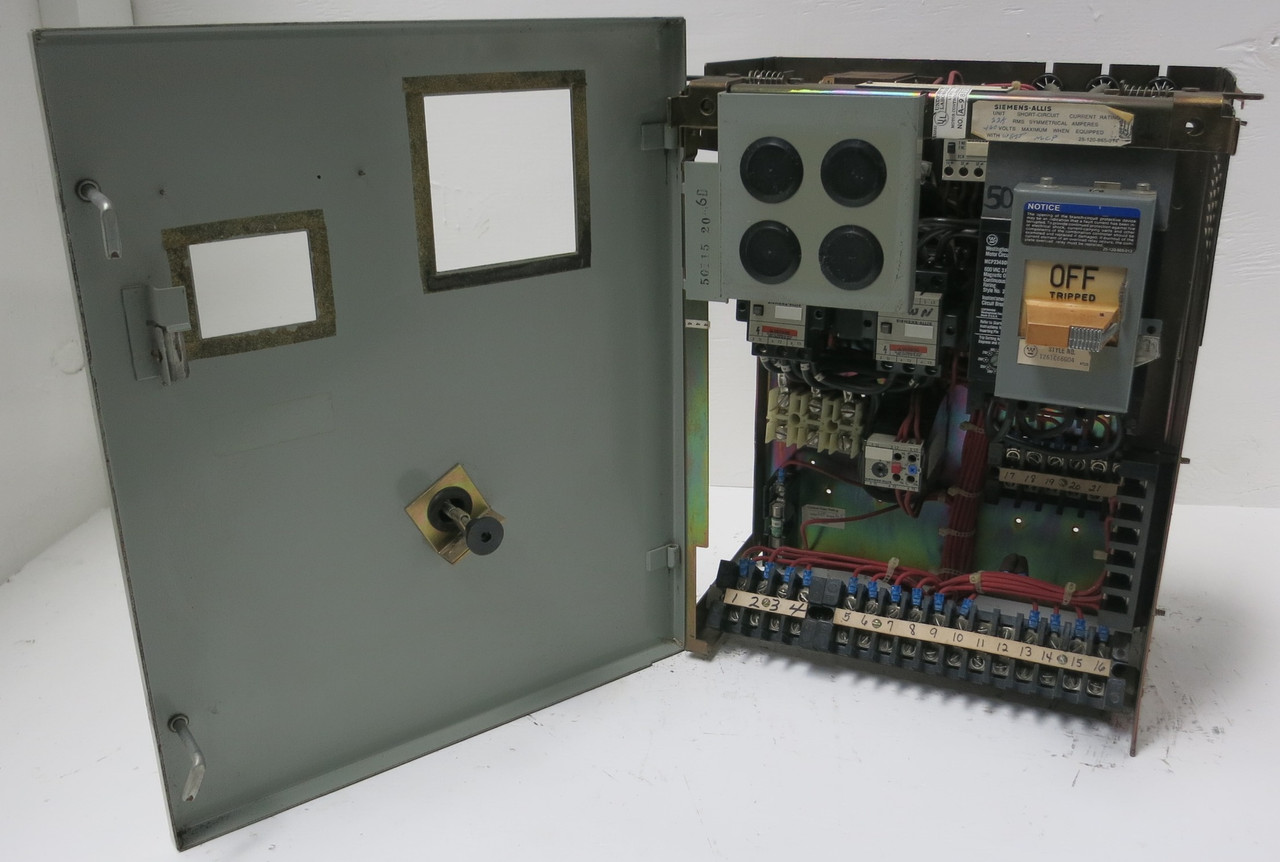 Siemens Marq 21 50A 18" MCC Starter Bucket Size 1 Reversing 50 Amp Breaker ITE (BJ0194-1)