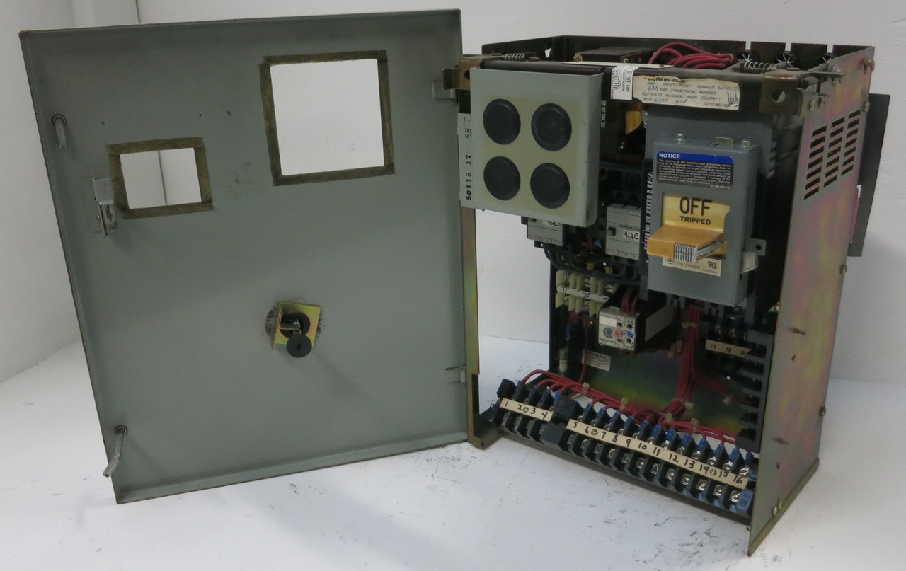 Siemens Marq 21 7A 18" MCC Starter Bucket Size 1 Reversing 7 Amp Breaker ITE (BJ0196-5)