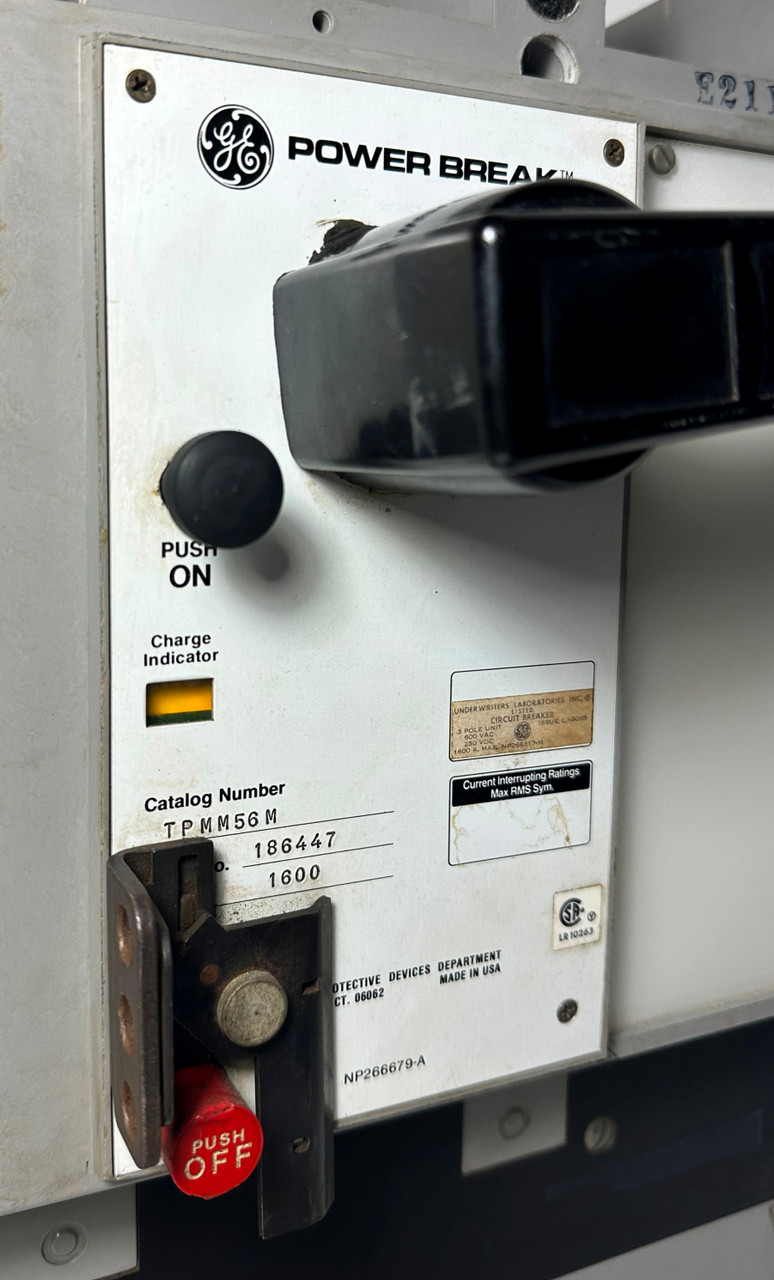GE TPMM56M 1600A Power Break Circuit Breaker 480/600V 1600 Amp General Electric (EM4587-1)