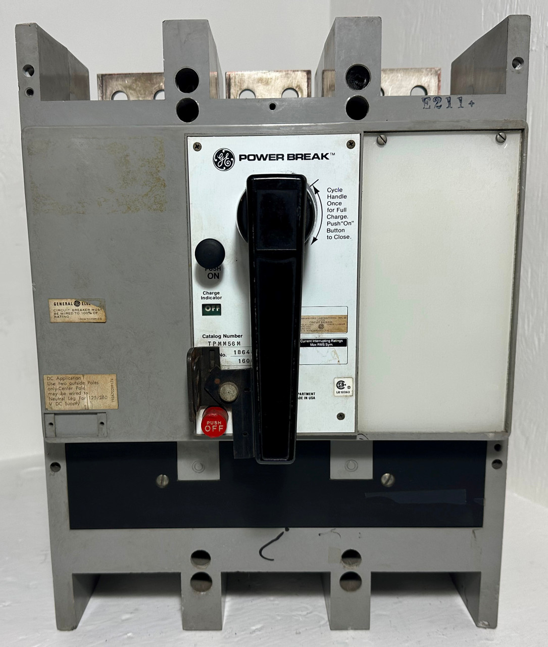 GE TPMM56M 1600A Power Break Circuit Breaker 480/600V 1600 Amp General Electric (EM4587-1)