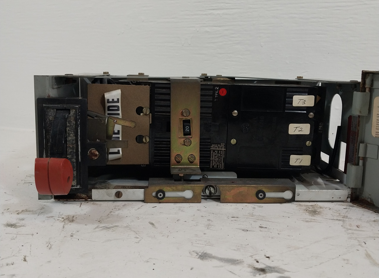 General Electric GE 8000 20A Breaker 6" MCC Feeder Bucket 20 Amp TRI-BREAK (BJ0226-1)