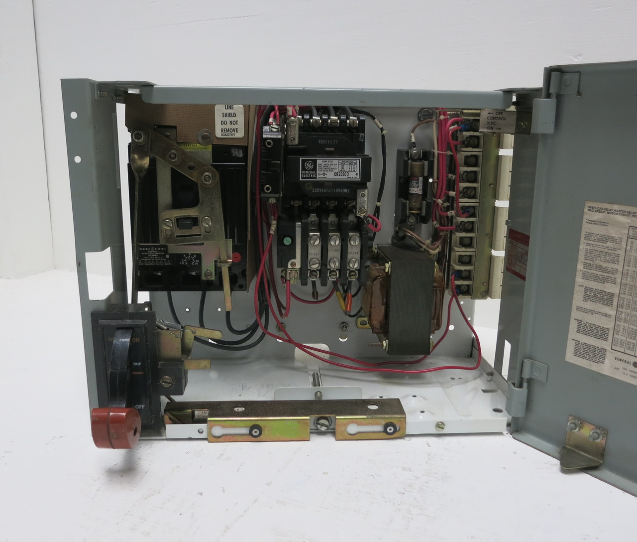 GE 8000 7A Breaker Size 1 Starter 12" MCC Bucket TEC36007 CR206C0 Sz1 7 Amp (BJ0231-1)