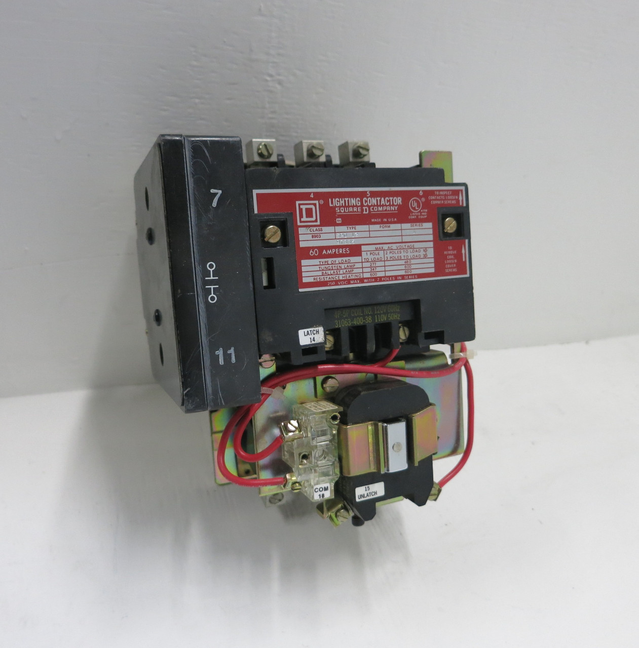 Image of Square D 8903-SP012 Lighting Contactor 60 Amp 120V Coil 3P 3Ph