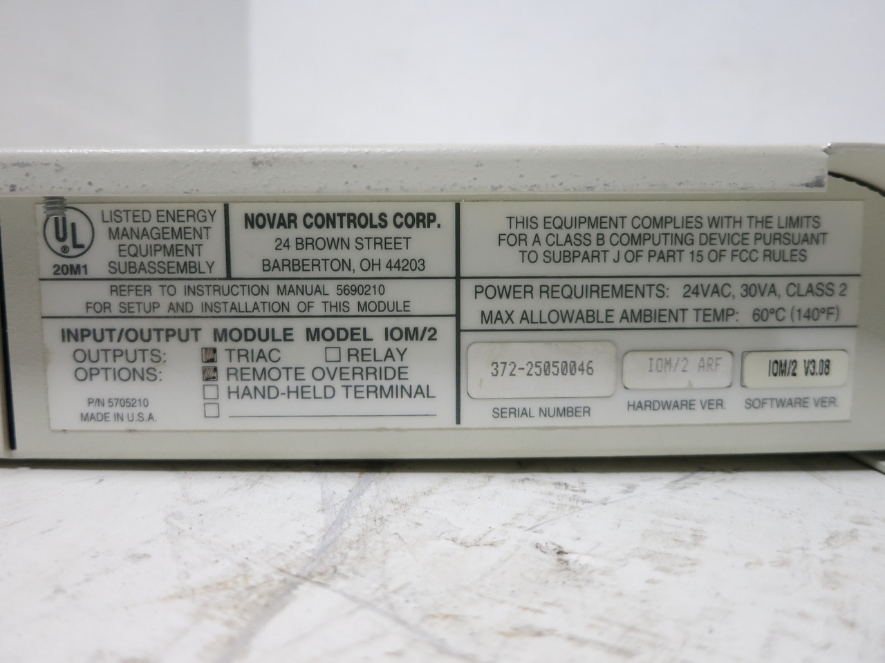 Novar IOM/2 Logic One V3.08 ARF Input/Output Module Triac Remote Override CRO (DW4979-3)