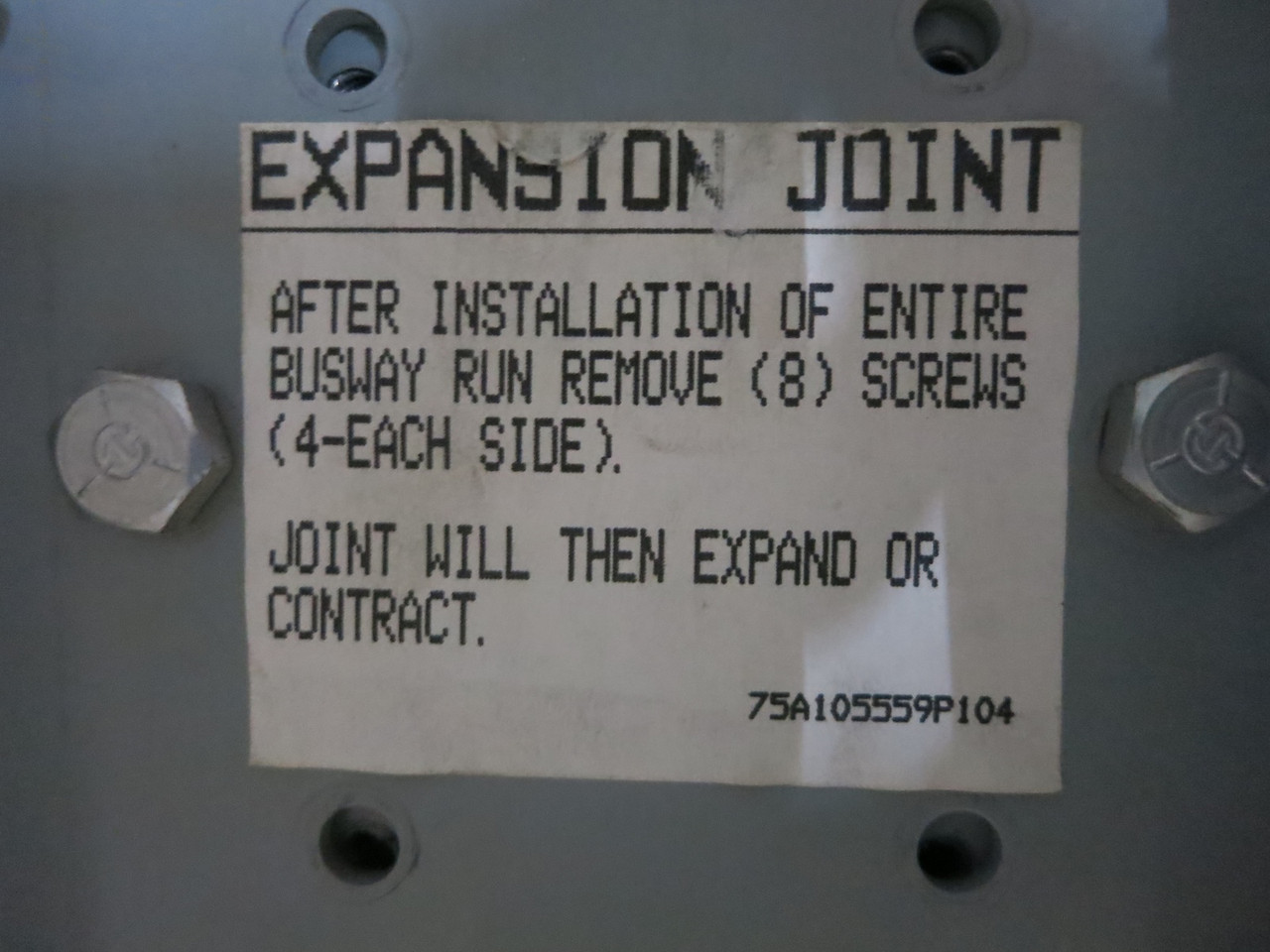 GE Spectra F4HC16EXJENEI 1600A 600V Busway Expansion Joint 3PH 4W 1600 Amp Bus (DW5041-1)