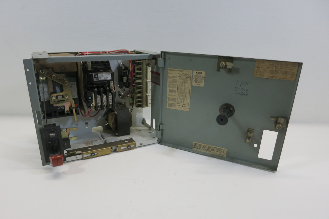 Image of GE 8000 7A Breaker Size 1 Starter 12" MCC Bucket TEC CR206C0 7 Amp Green Label