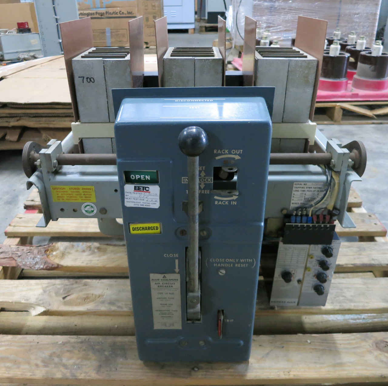 Allis-Chalmers LA-1600 1600A Air Breaker LSI Static Trip II Unit Xfmr 800:1 TSI (DW5083-1)