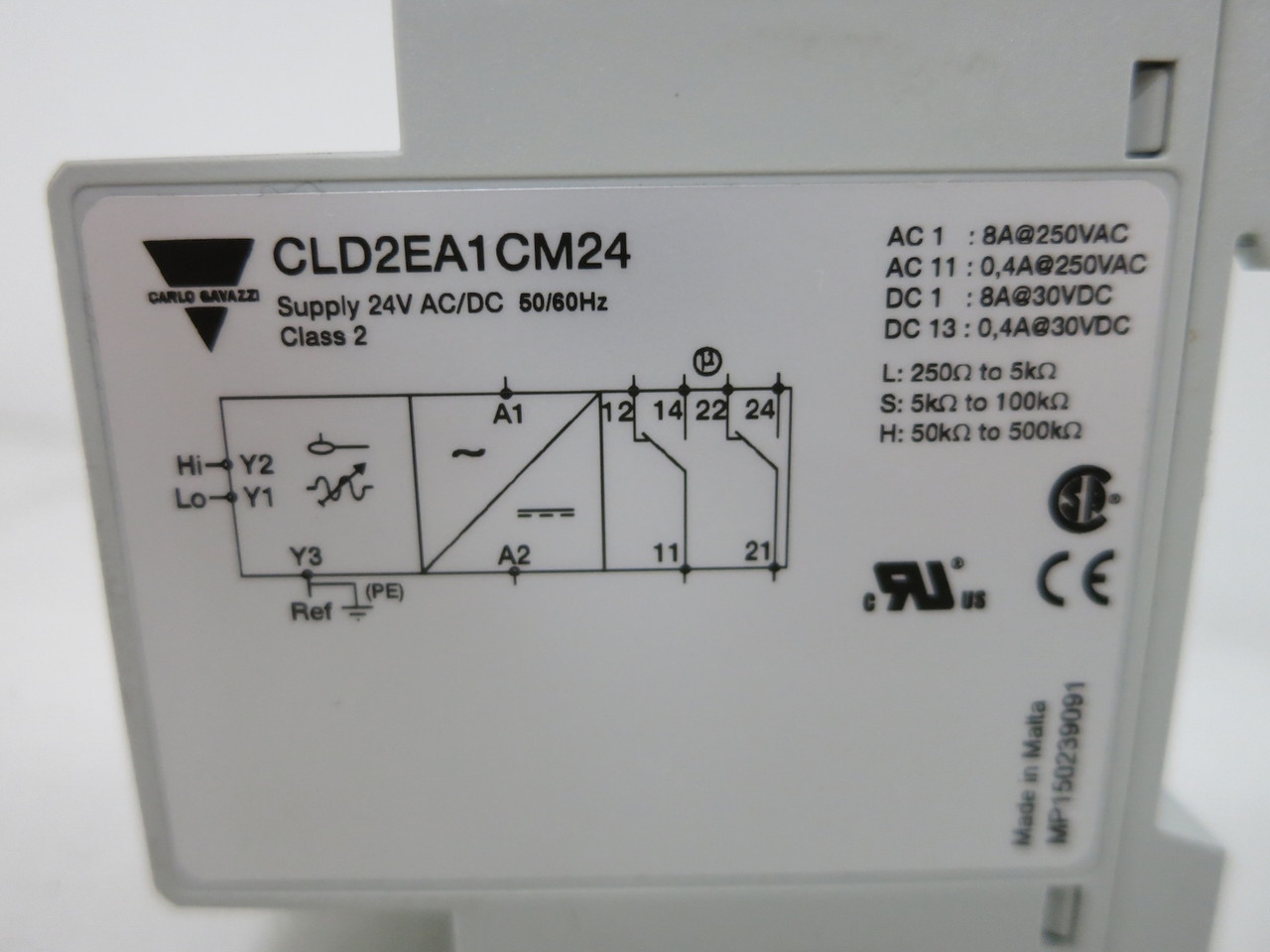Carlo Gavazzi CLD2EA1CM24 Conductive Sensor Level Controller 24V PLC Module (DW5106-9)