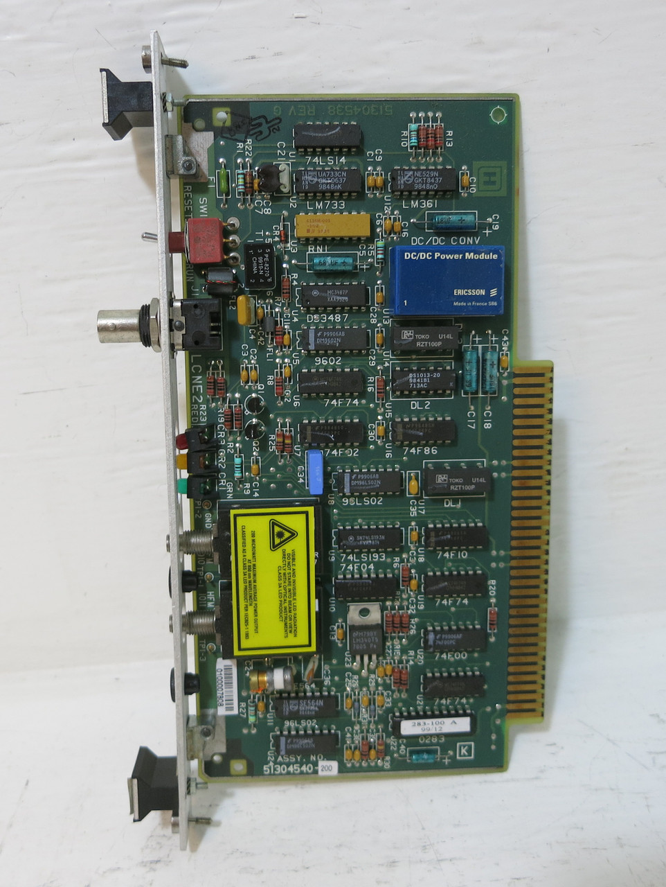 Honeywell LCNE2 51304540-200 PLC 51304538 Rev G Paddle Board Fiber Optic (DW5132-1)