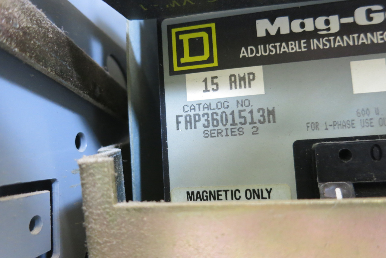 Square D Model 5 15A Breaker Feeder 12" MCC Bucket 15 Amp Mod 5 (BJ0313-97)