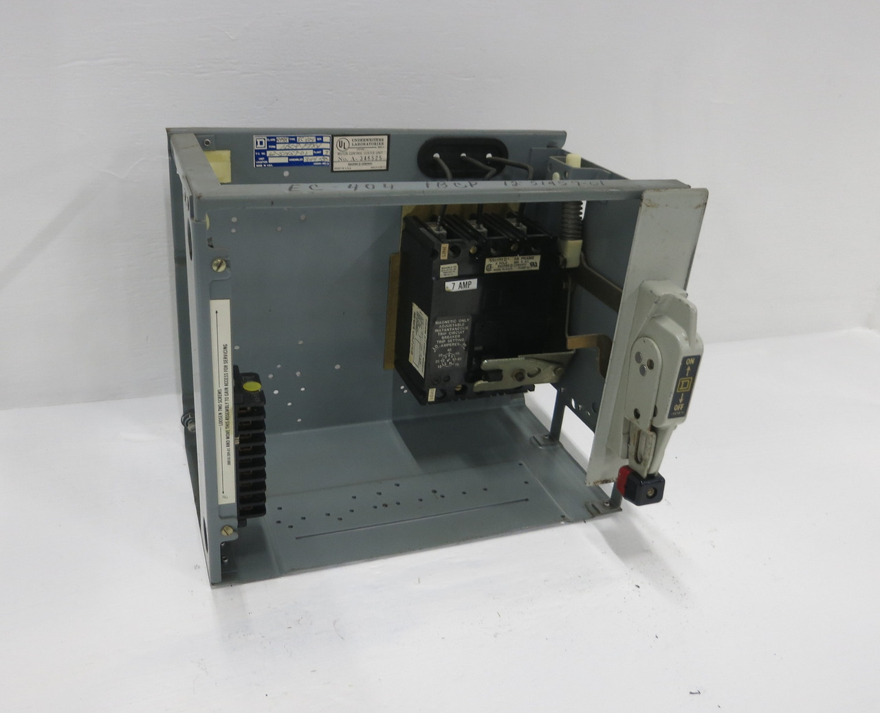 Image of Square D Model 4 7A Breaker Feeder MCC Bucket 12" 7 Amp Motor Control Mod 4