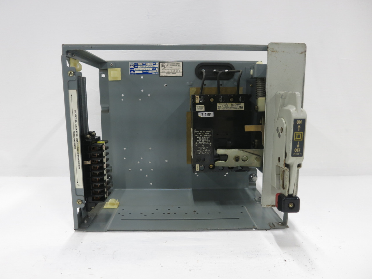 Square D Model 4 7A Breaker Feeder MCC Bucket 12" 7 Amp Motor Control Mod 4 (BJ0315-15)