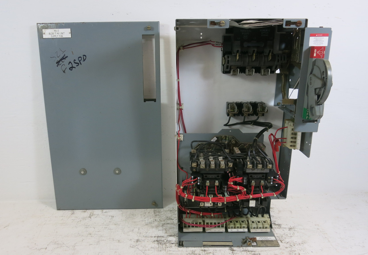 Allen Bradley 2100 30 A Fusible Size 1 Two-Speed Starter 26" MCC Bucket 2-Speed (BJ0316-6)