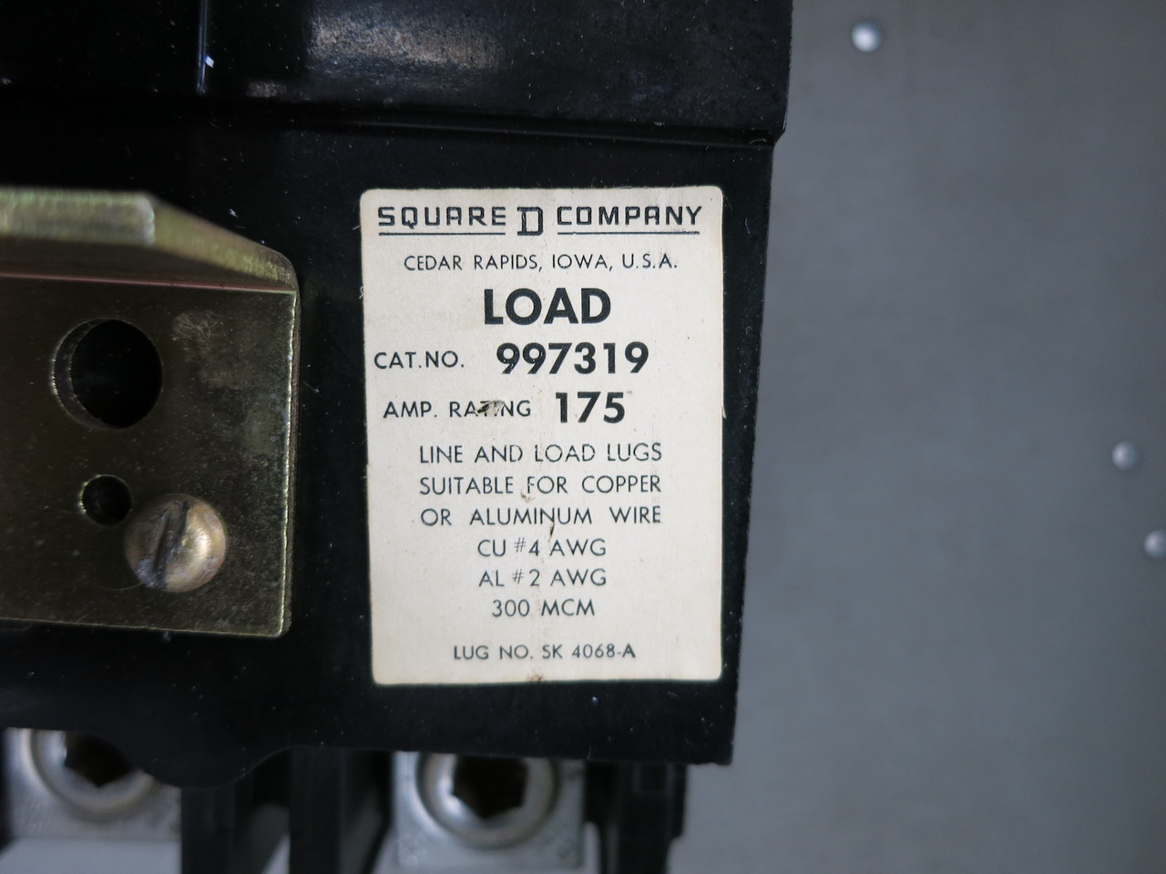 Square D Model 3 175A Breaker Feeder 30" MCC Bucket 175 Amp Class 8999 997319 (DW5206-3)