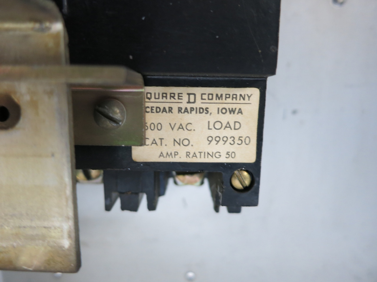 Square D Model 3 50A Breaker Feeder 18" MCC Bucket 50 Amp Class 8999 999350 (DW5201-20)