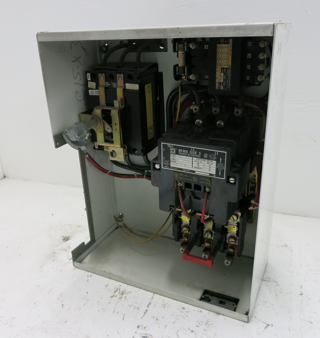 Square D Model 3 80A Breaker Size 3 Starter 18" MCC Bucket 80 Amp Class 8998 (DW5203-2)