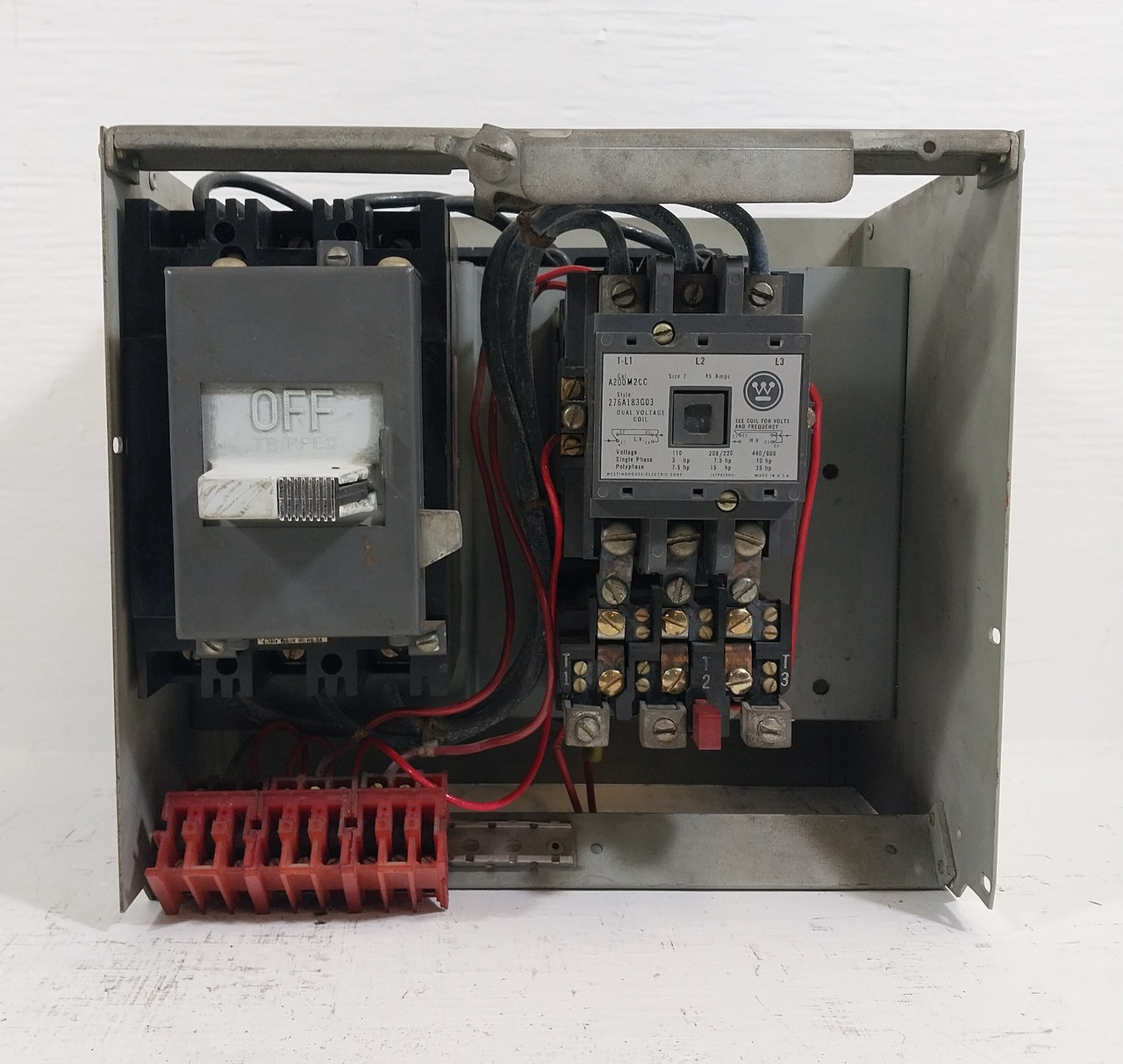 Westinghouse Type W Size 2 Starter 50A Breaker 12" MCC Bucket 50 Amp (BJ0324-13)
