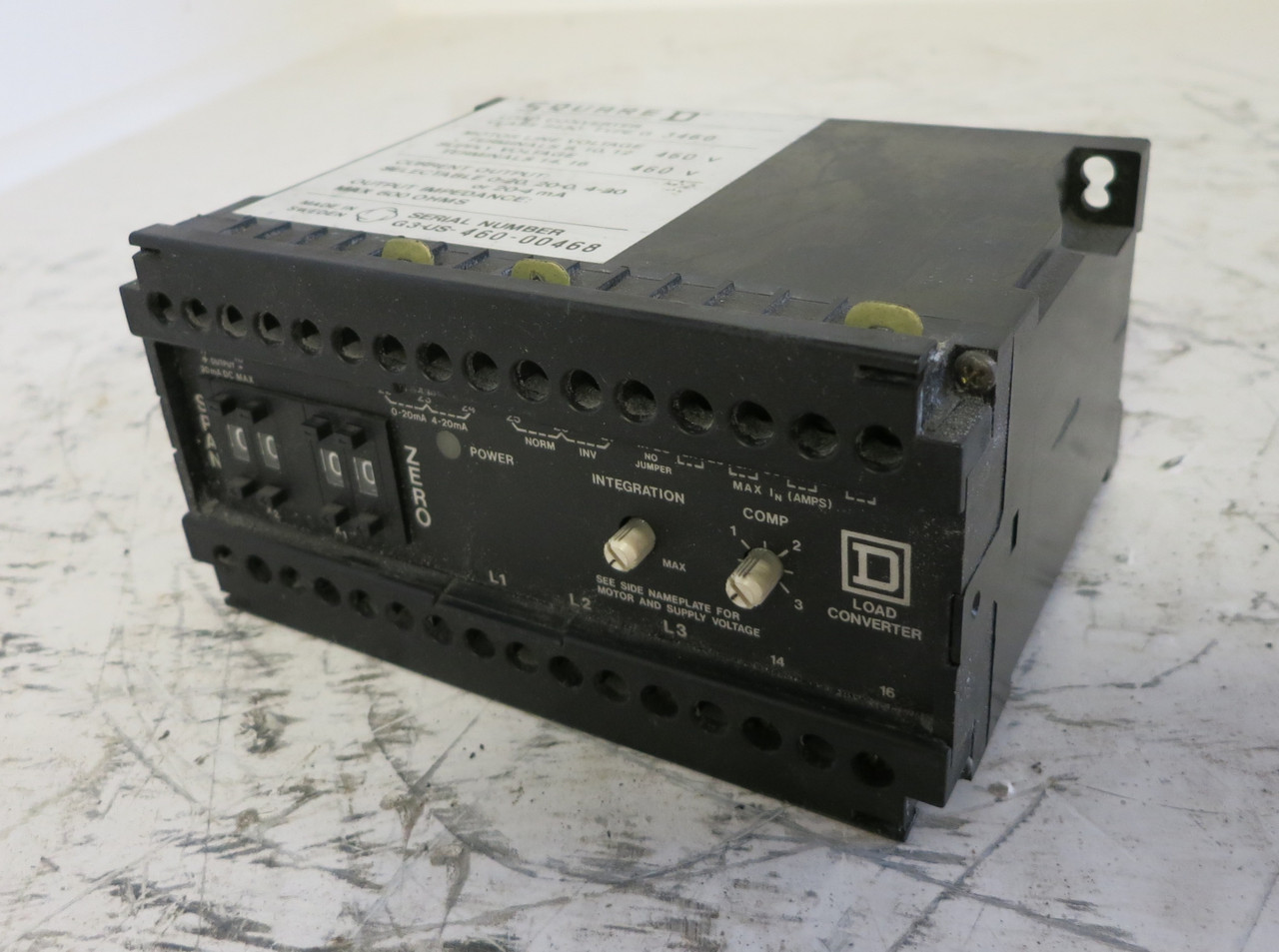 Square D 8430-G3460 Load Converter 460V Class 8430 Type G3460 8430-G-3460 (DW5255-8)