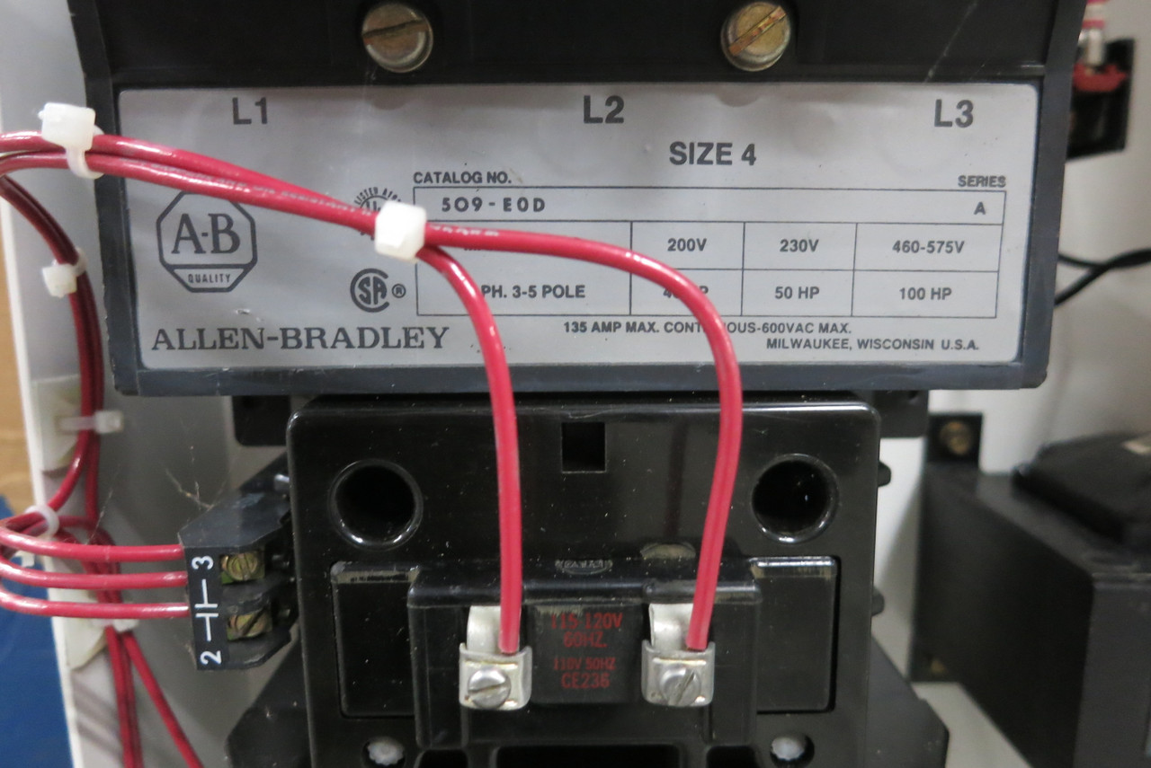 Allen Bradley 2100 Centerline Size 4 Starter 200A 46" Fusible MCC Bucket 200 Amp (BJ0354-1)