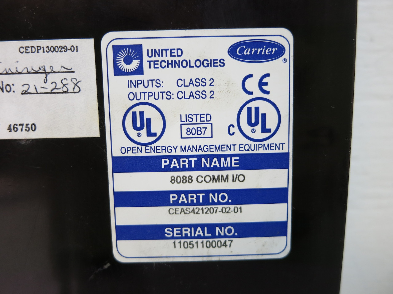 United Technologies Carrier CEFA121549-02 8088 COMM I/O CEAS421207-02-01 PLC (DW5287-1)