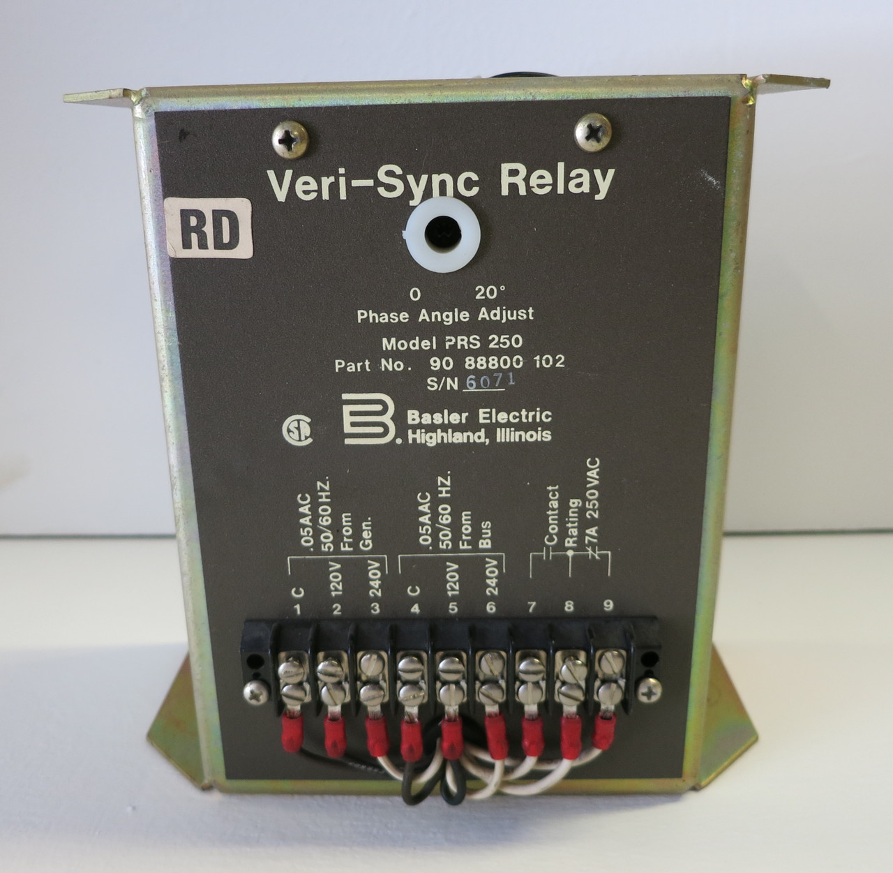 Basler Electric 90 88800 102 Model PRS 250 Veri-Sync Relay 9088800102 PRS250 (DW5309-9)