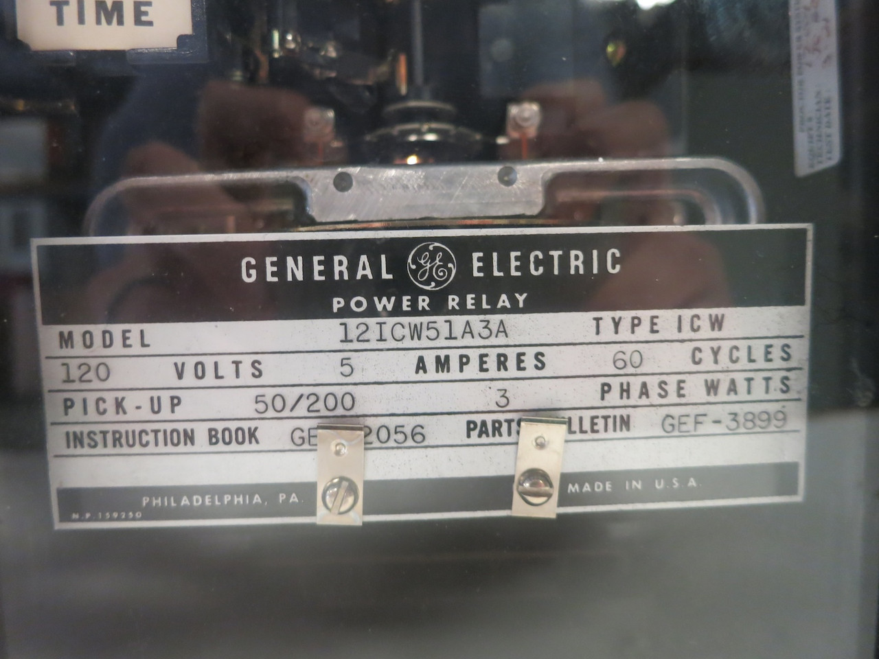 GE 12ICW51A3A Power Relay Type ICW 120V 5A 60 Cycles VAR 3PH Pick-Up 50/200 (DW5319-2)