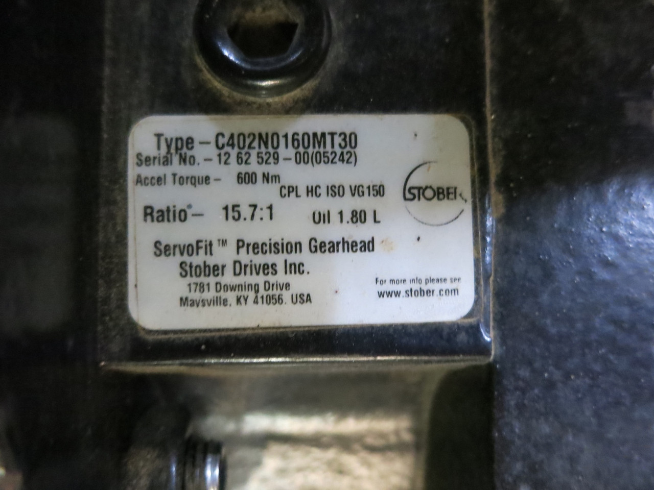 Allen Bradley MPL-B580J-MJ24AA Kinetix AC Servo Motor w/ Stober Gear Box 15.7:1 (DW5335-1)