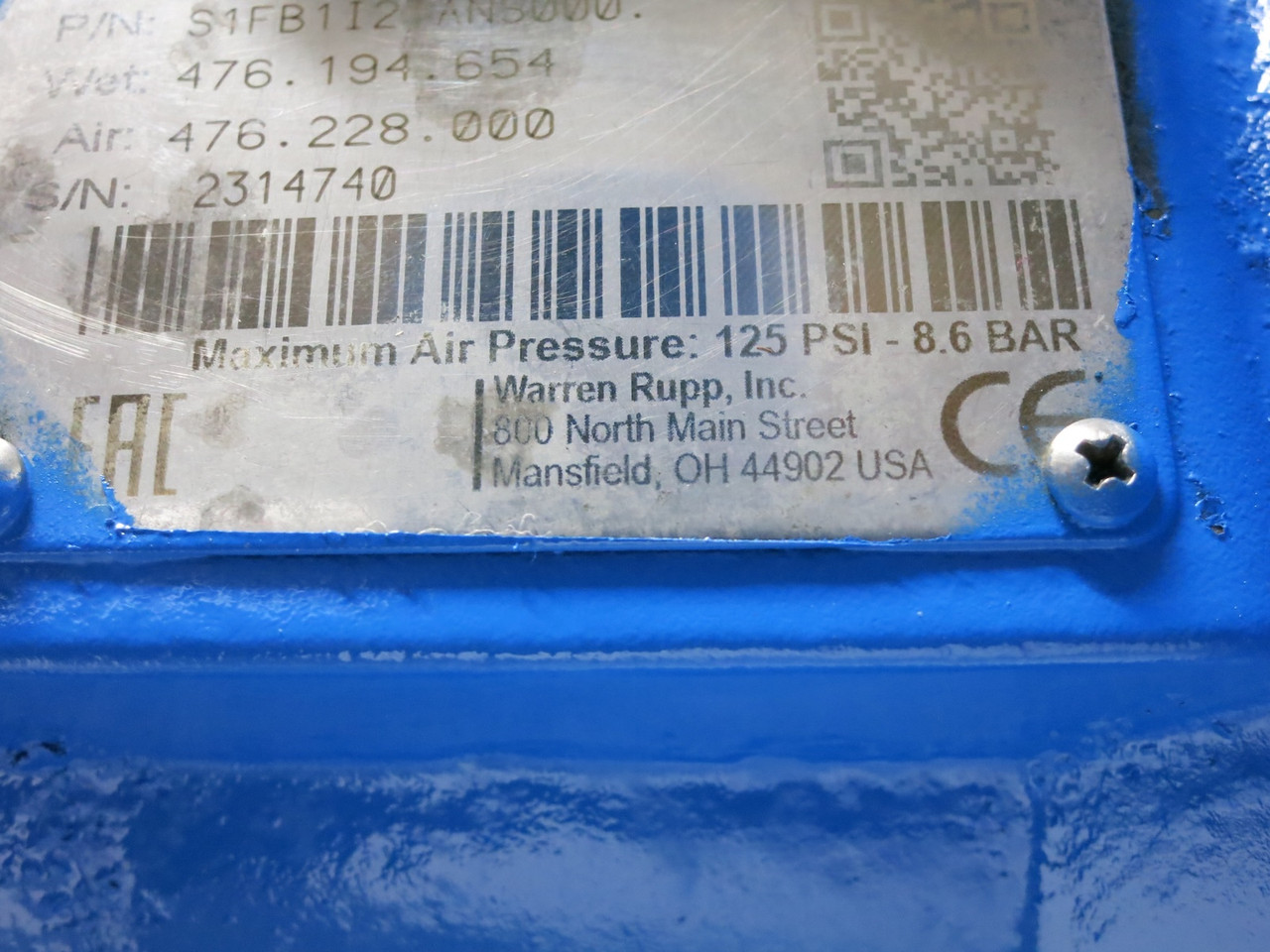 Sandpiper S1FB1I2TANS000. Double Diaphragm Pump 125 PSI 8.6 BAR 1" Cast Iron (DW5365-1)