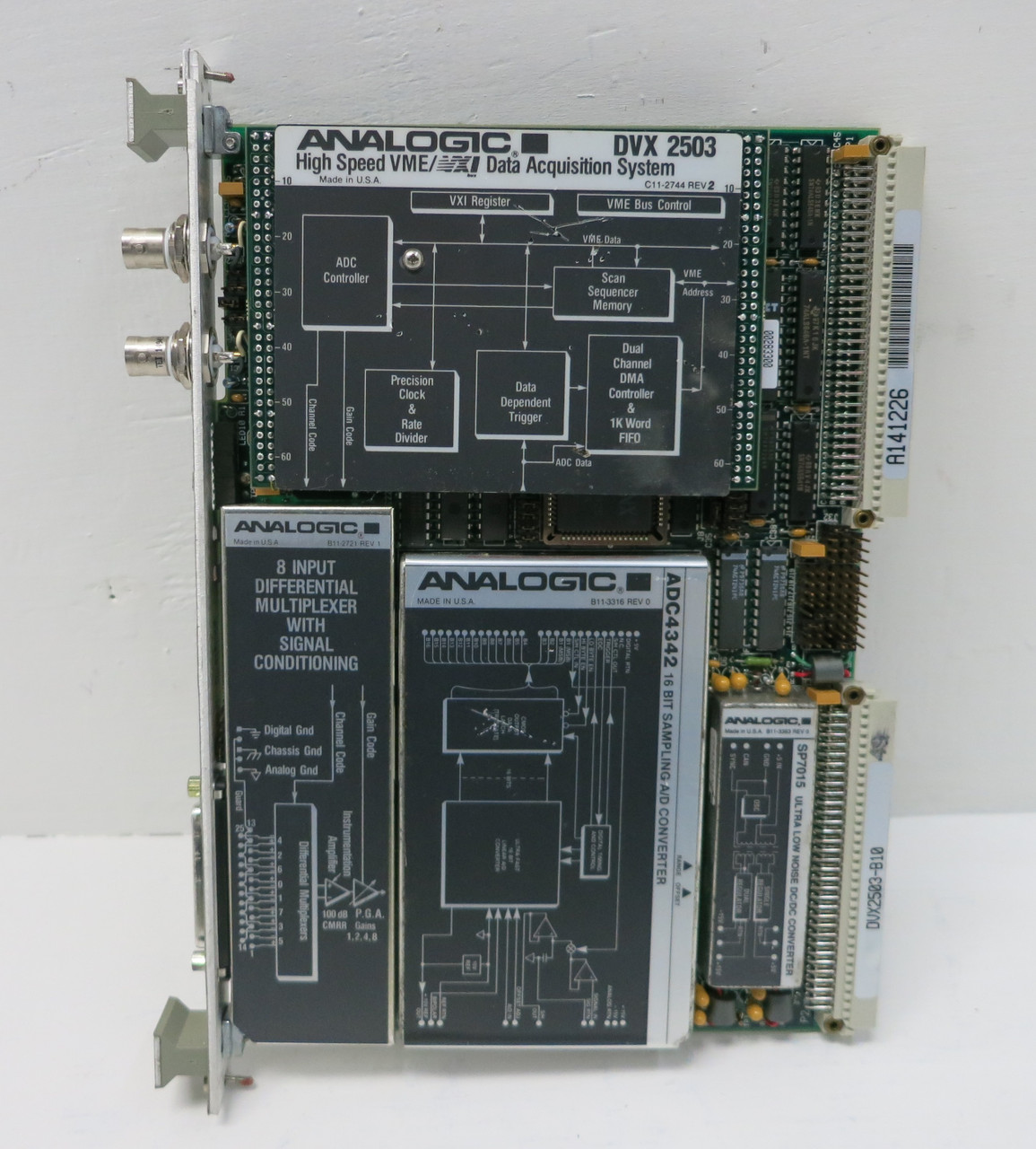 Analogic DVX 2503 Data Aquisition Digitizer Module High Speed VME D4-11281 Board (DW5379-3)